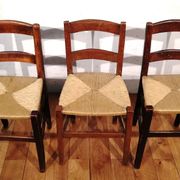Vintage children's chair in wood and straw
