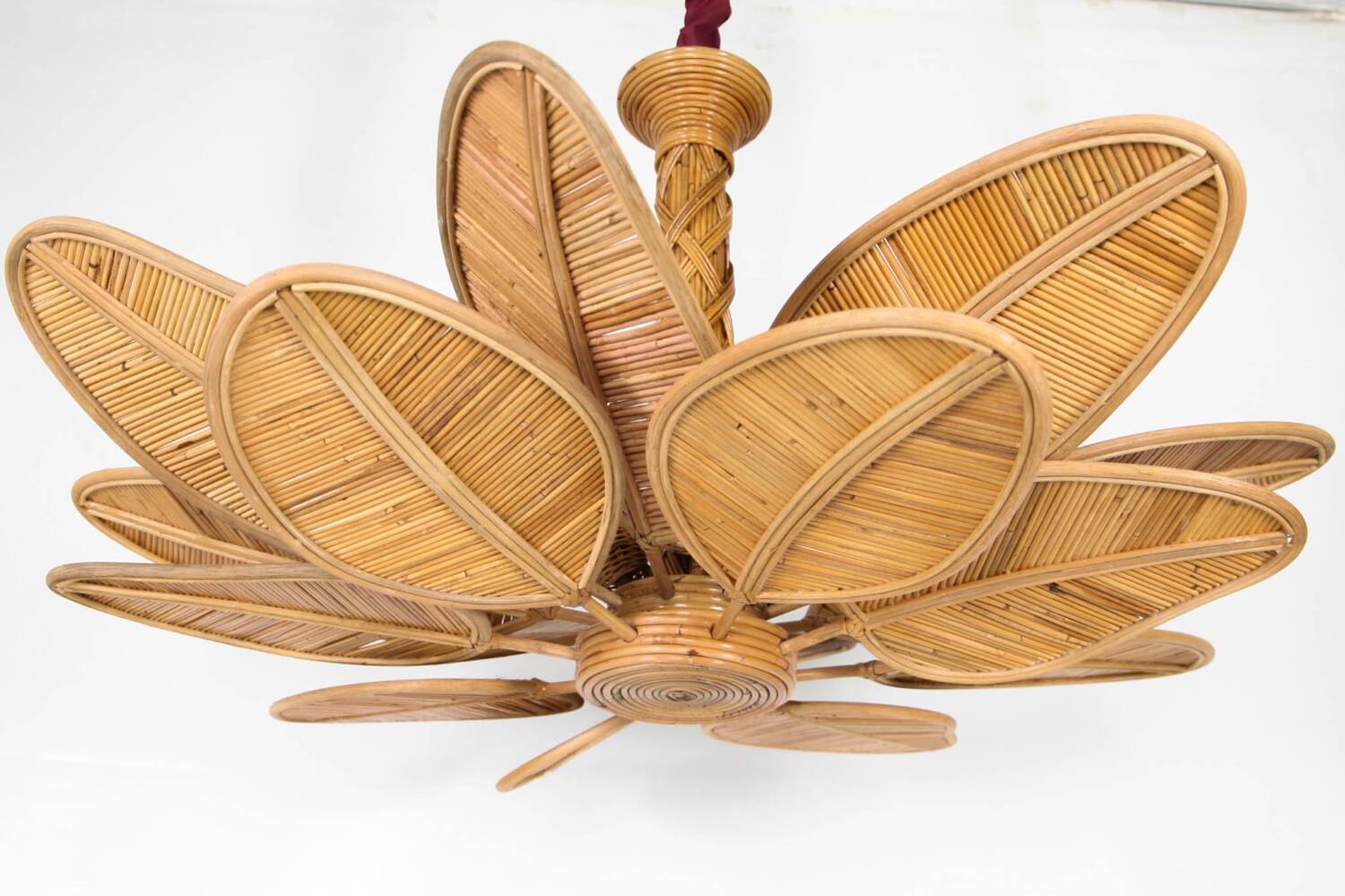 Rattan "leaf" chandelier