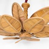 Rattan "leaf" chandelier