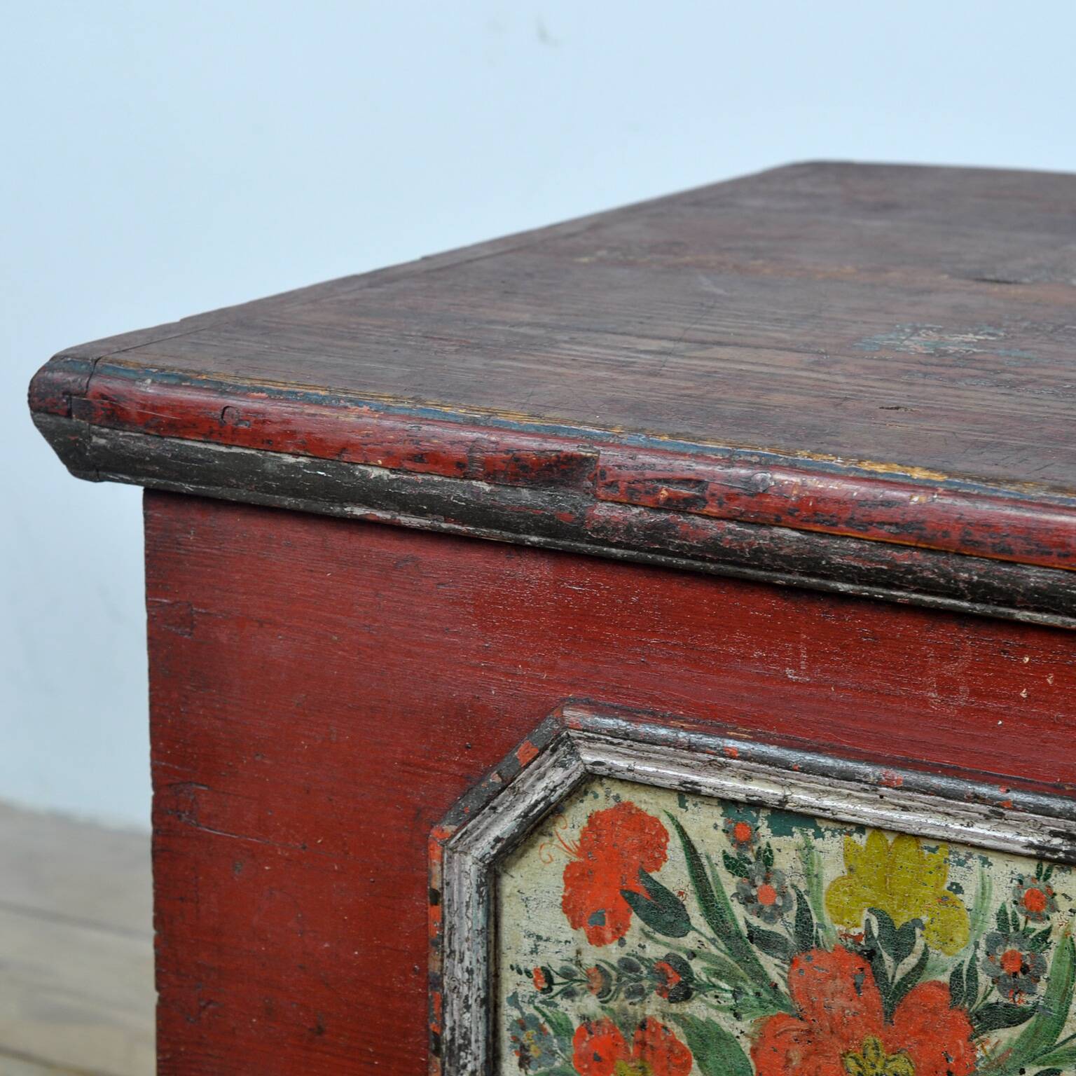 Folk art wedding chest from 1849