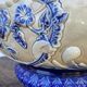 Earthenware pot cover in slipware from the Fives Lille factory