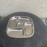 Compartment dish, vintage stainless steel servant