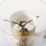 In wood and lucite France 1970 s desk lamp