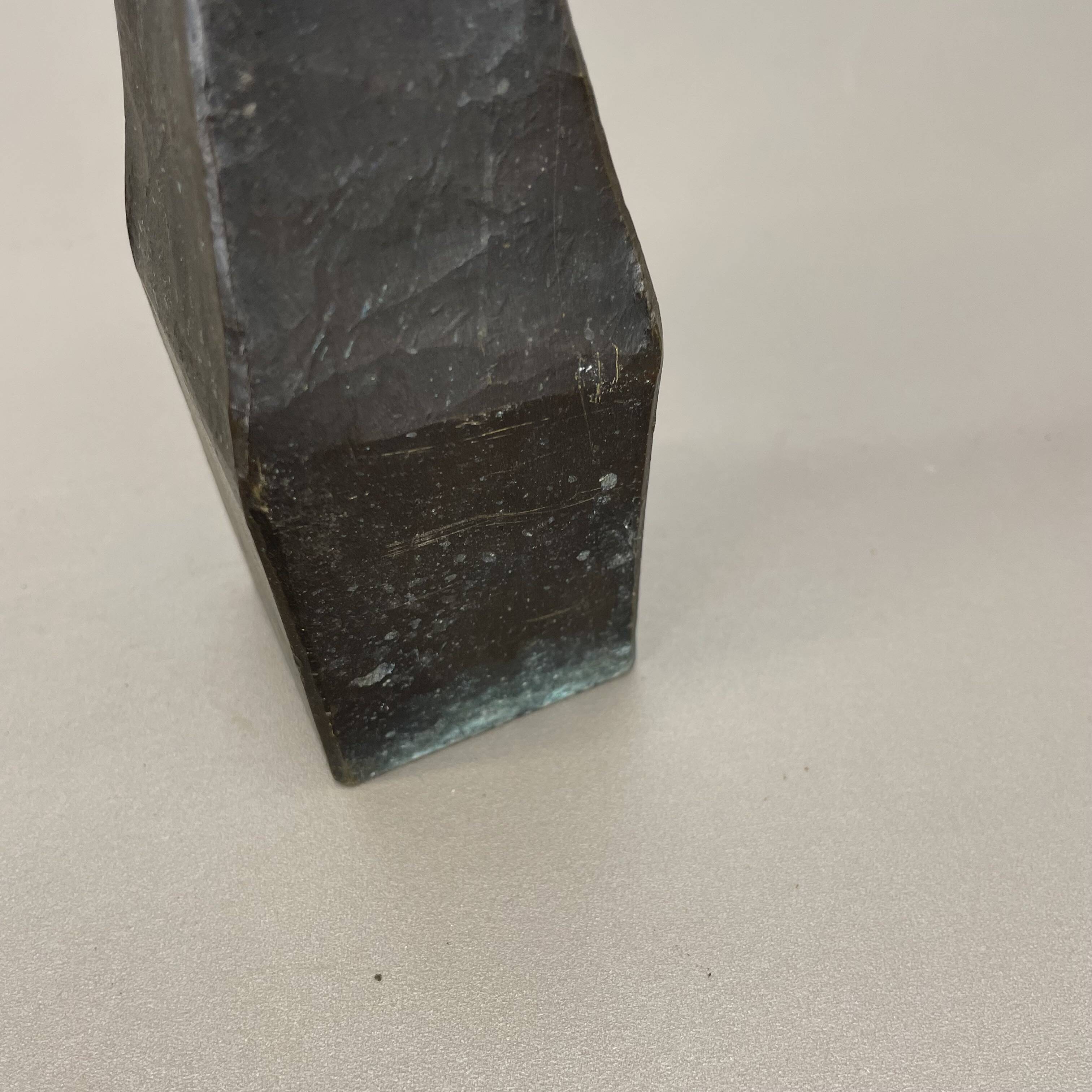 Large 47cm Brutalist Cast Iron Candle Holder by Manfred Bergmeister, Germany 1970