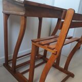 School-school desk 50 years with sliding bench