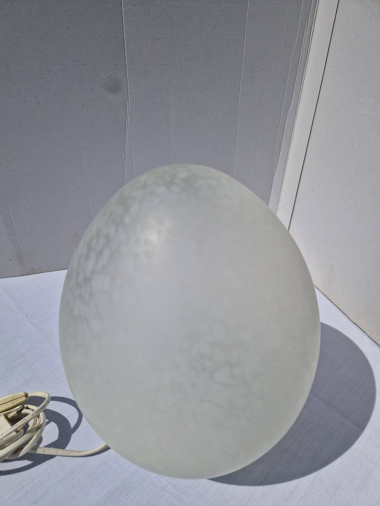 Lampe Oeuf Verre Moucheté  Blanc