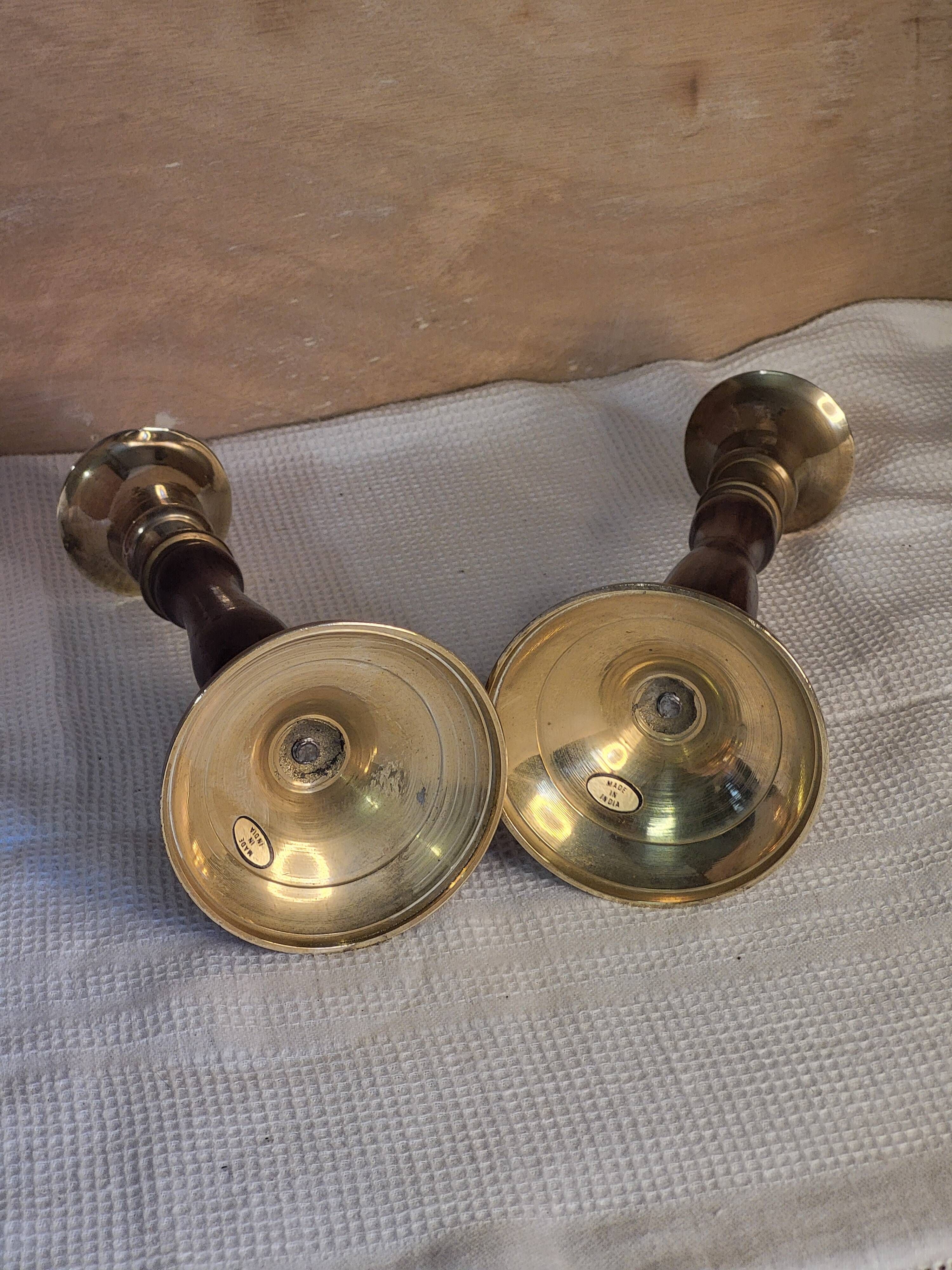 Bougeoirs bois métal