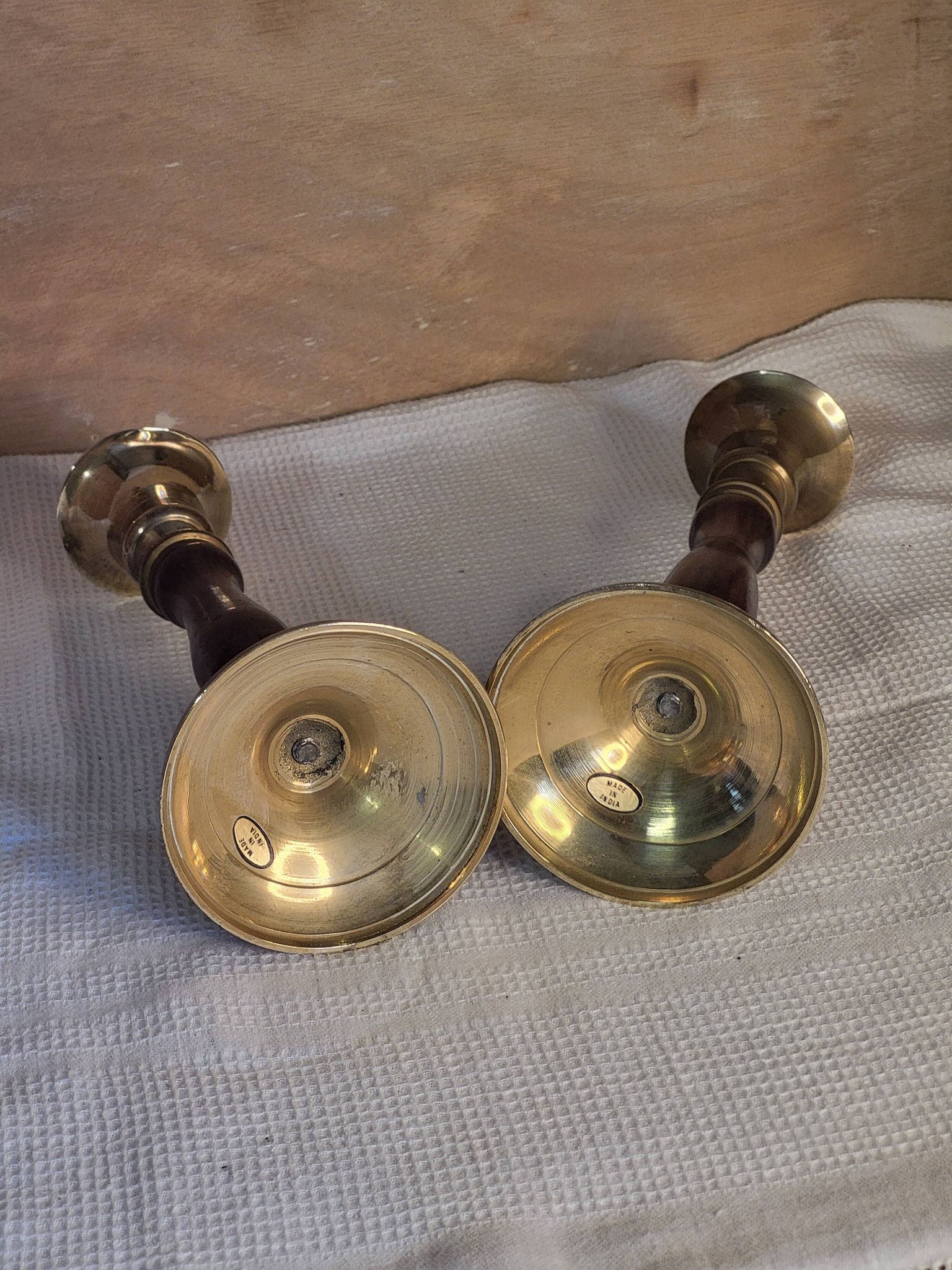 Wooden metal candle holders