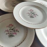 8 assiettes plates en faïence fine L'Amandinoise