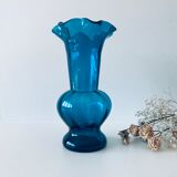 Old blue duck vase with collar