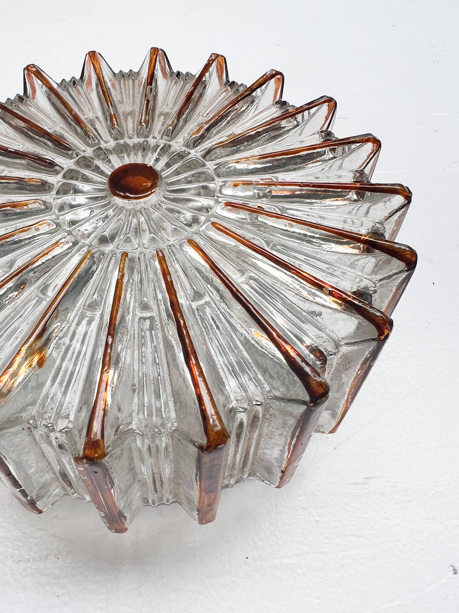 Herda glass wall lamp or ceiling lamp, 1970s