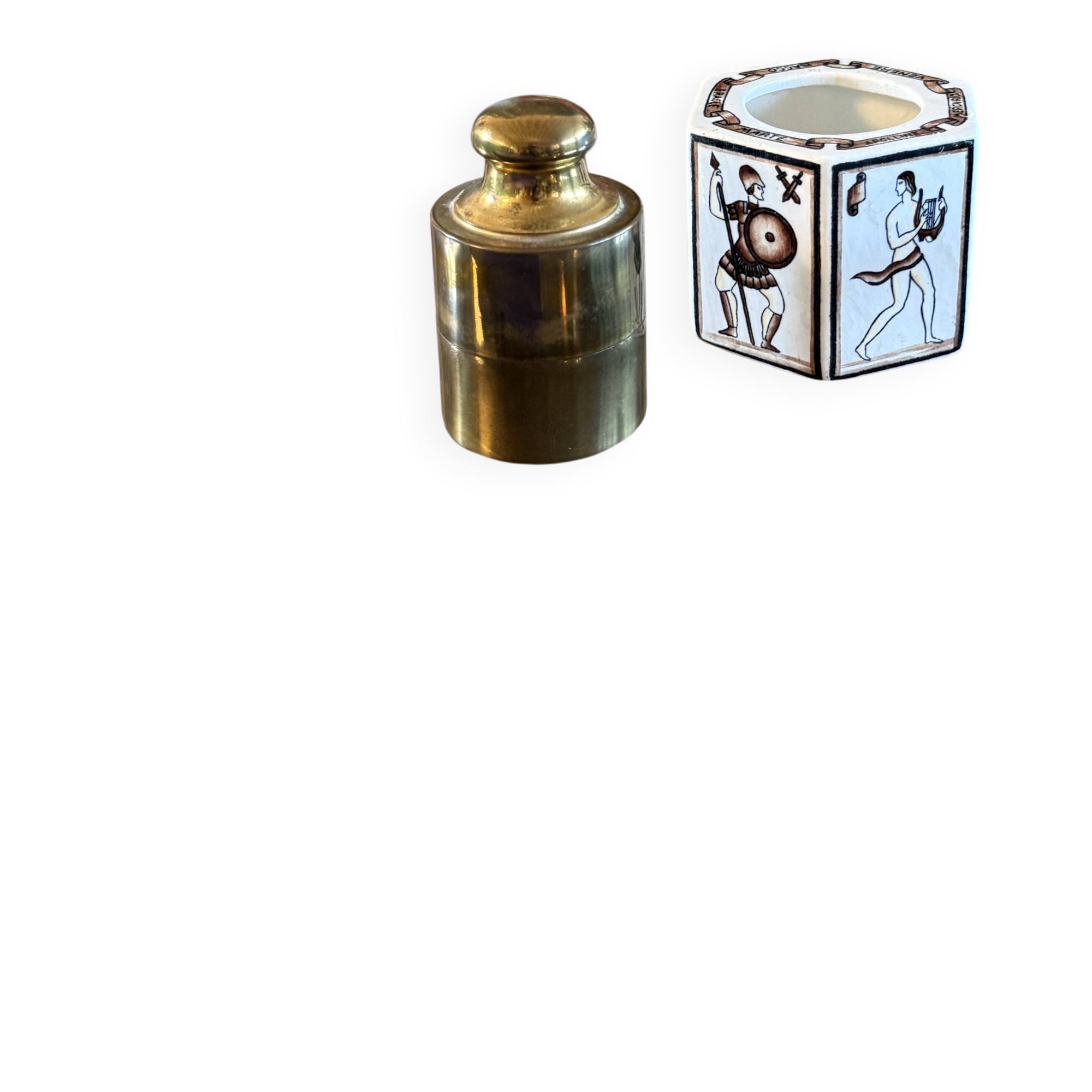 Brass weight shaped table lighter, Mauro Manetti Italy 1970