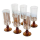 6 amber-stemmed champagne flutes, 1970s