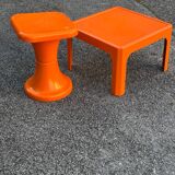 Table basse vintage orange Gilac