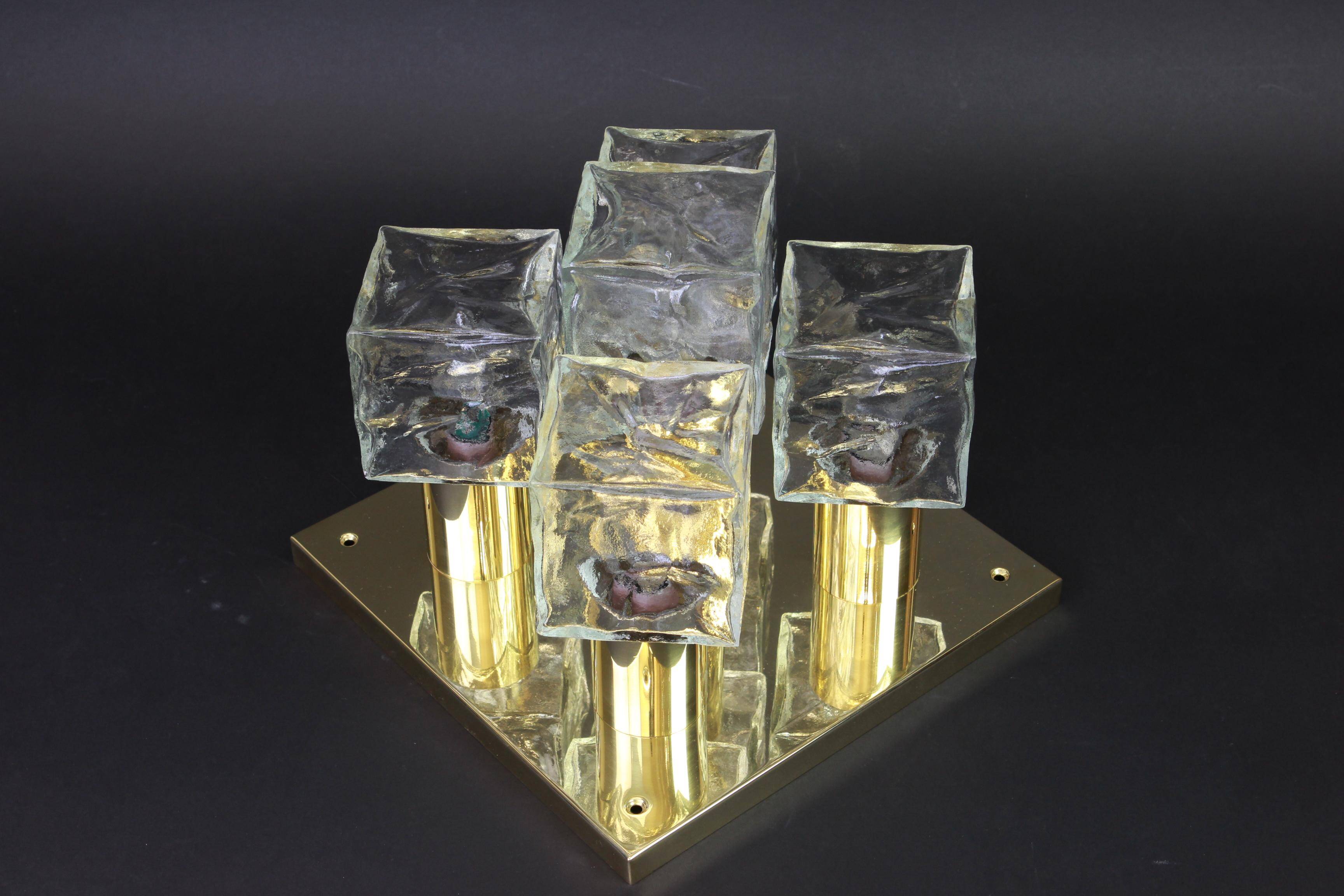 Large frosted glass ceiling light by Murano, Kalmar, Austria, 1960s.