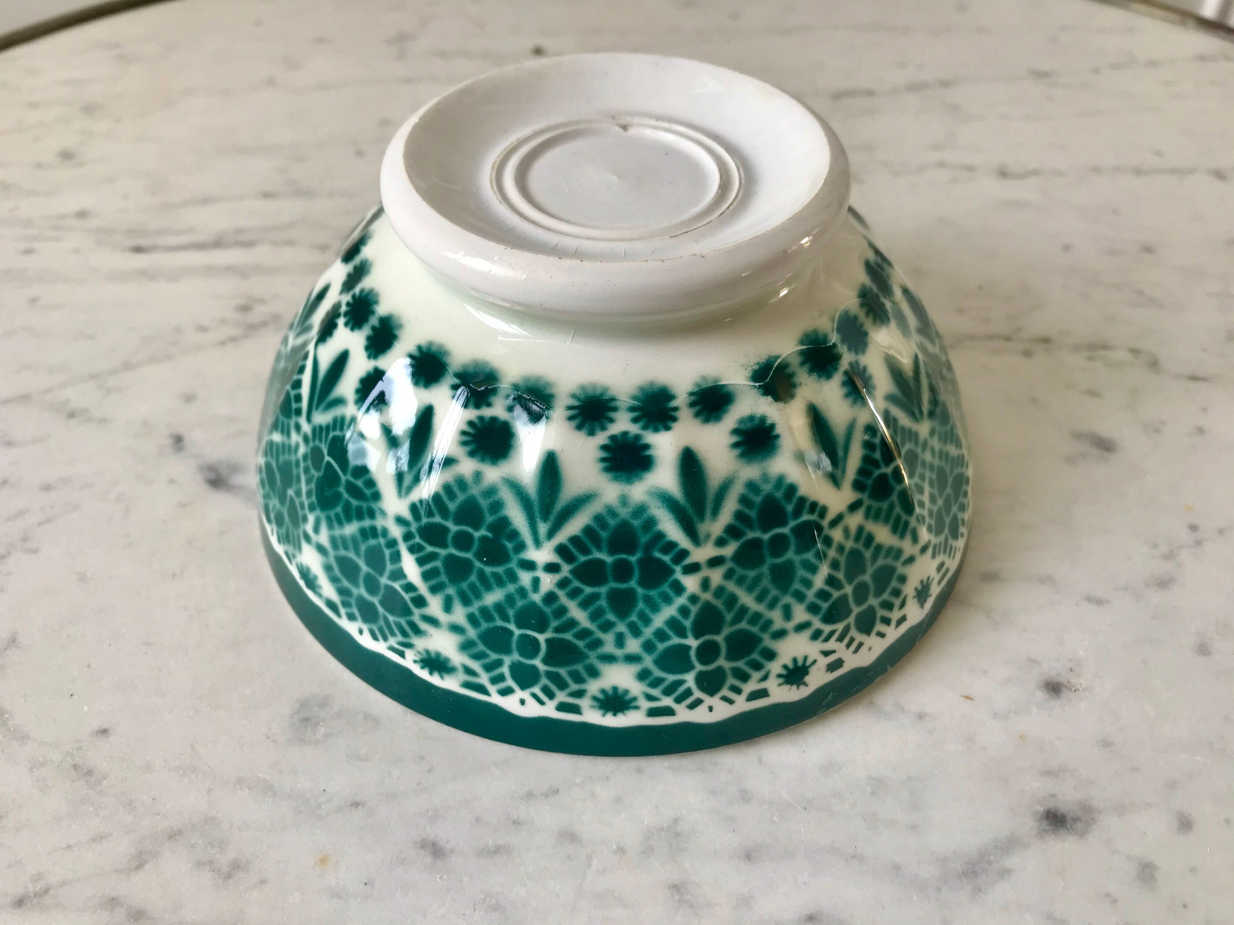 Bols en Terre de Fer bleu et vert fin XIXème