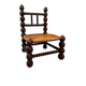 Brutalised Low Chair in Turned Wood in the Style of Charles Dubouyt