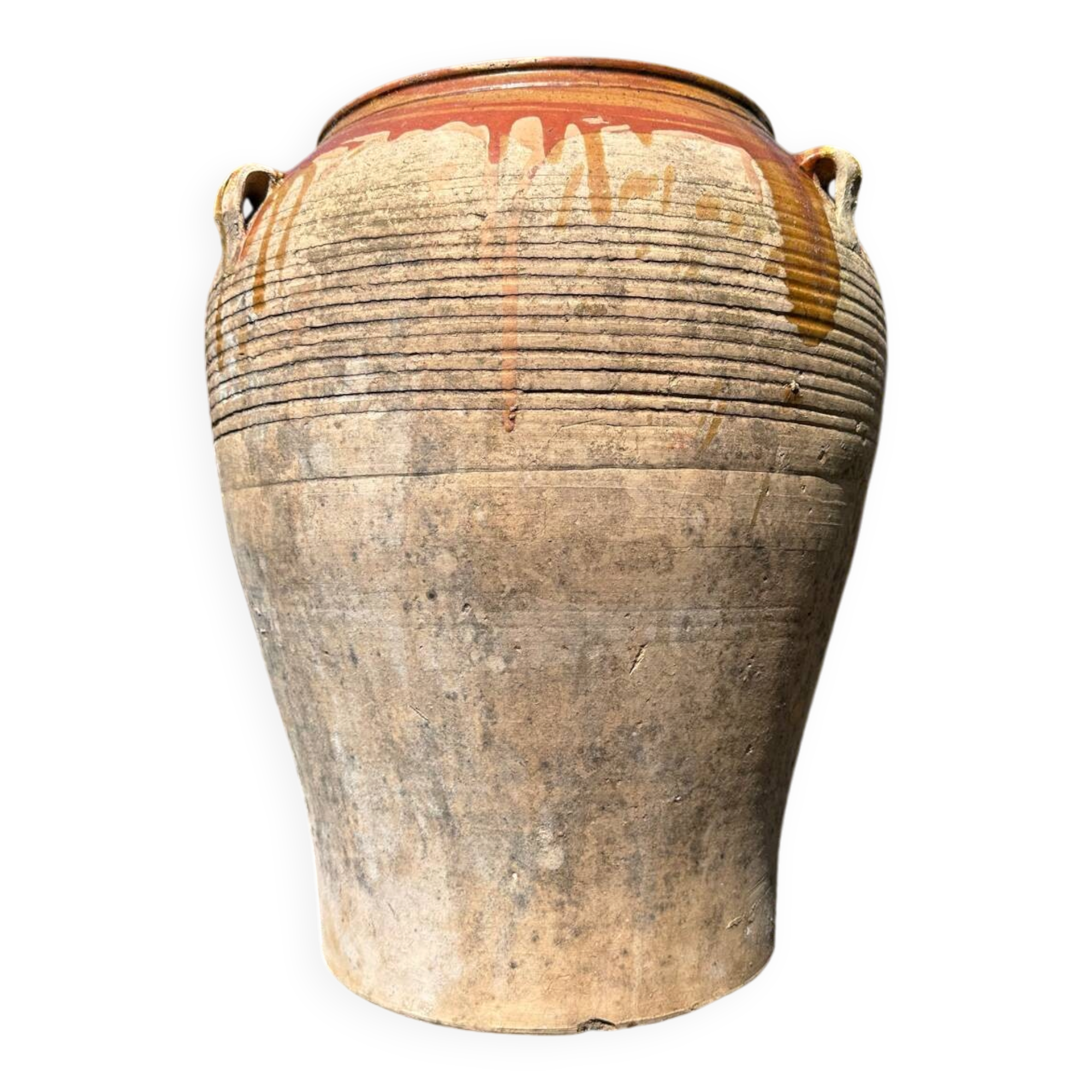 Ancient terracotta pottery jar from the 20th century.