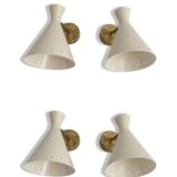 Set of 4 Italian design wall lights from the 1950s