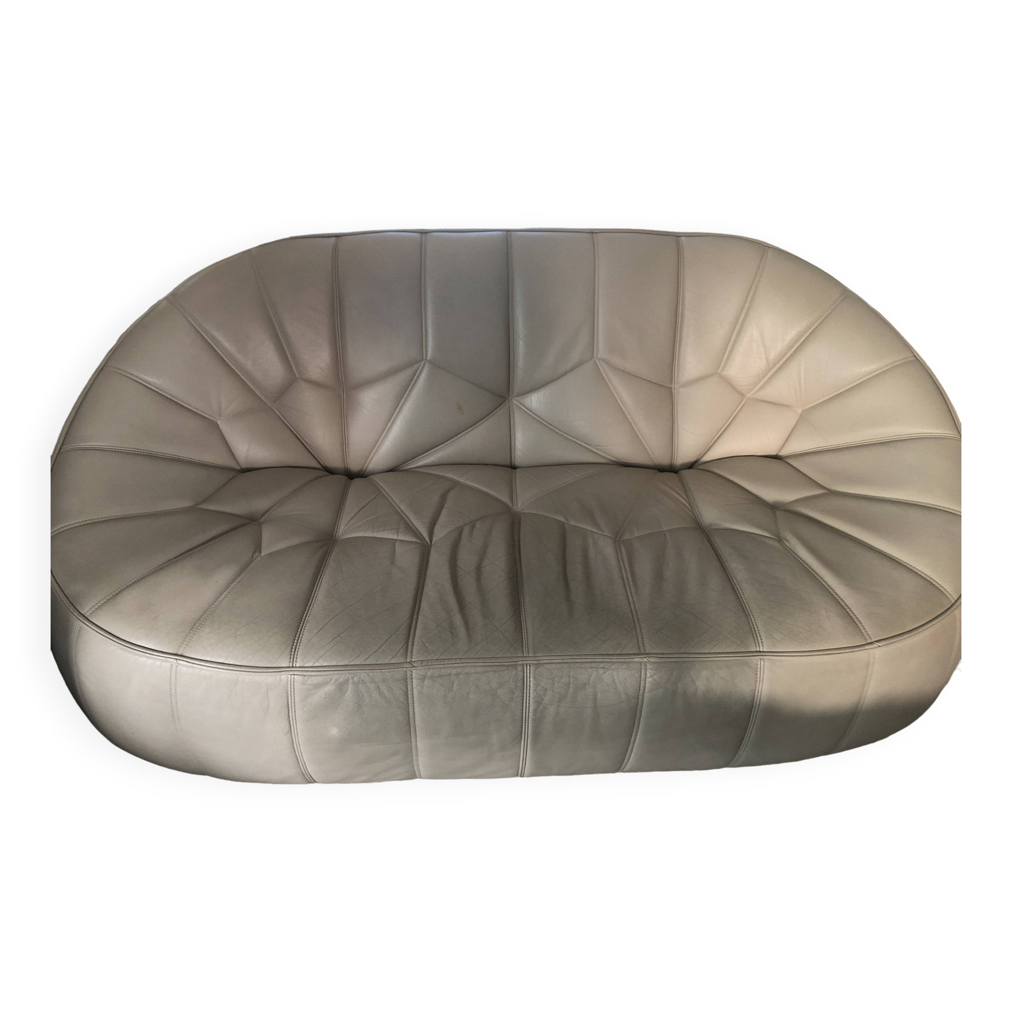 2-seater leather Ottoman sofa