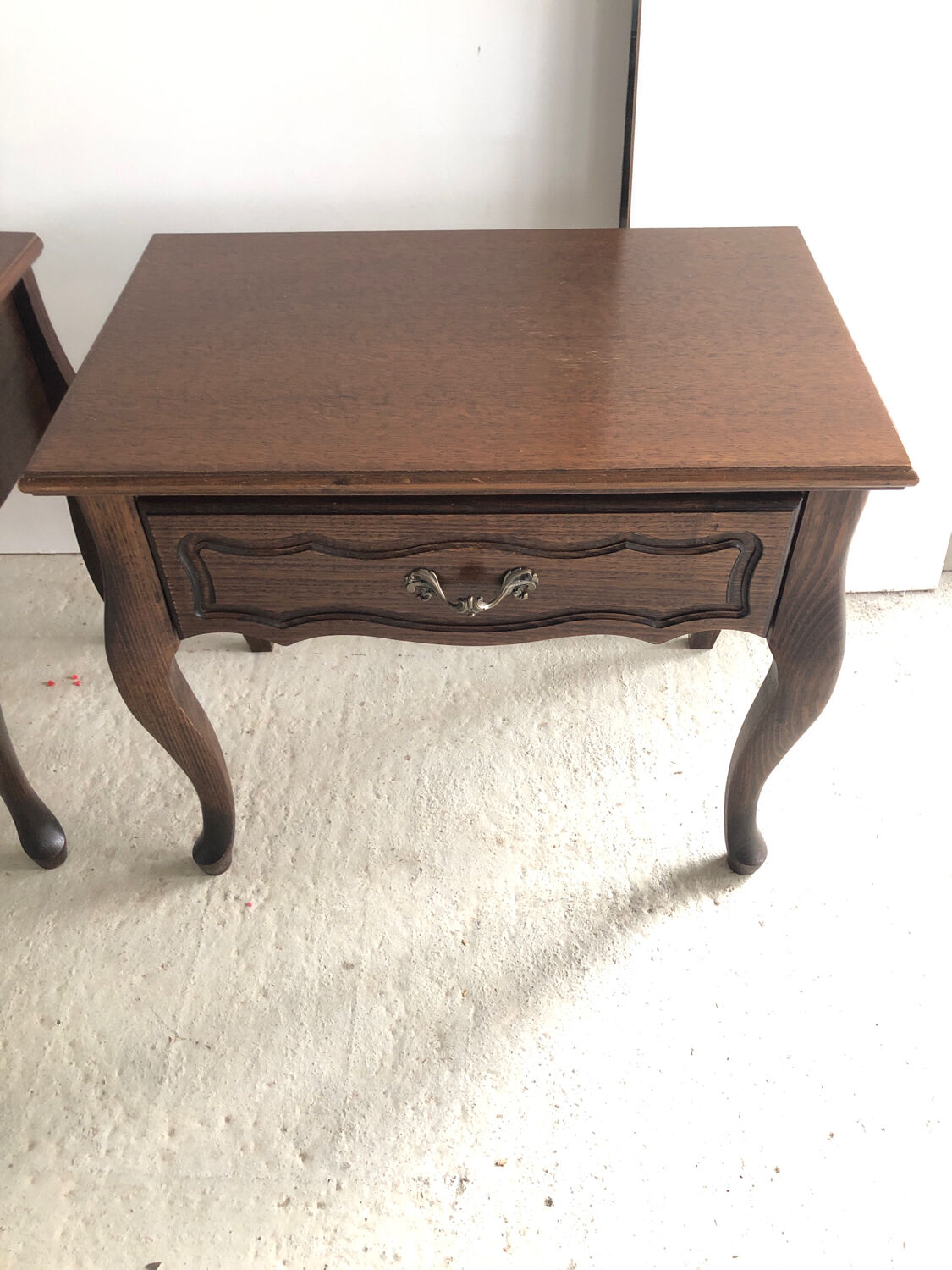2 Louis XVI style Vintage bedside tables in varnished wood