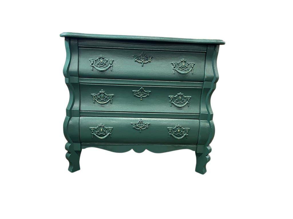 Armoire/commode/dressing baroque vintage vert émeraude