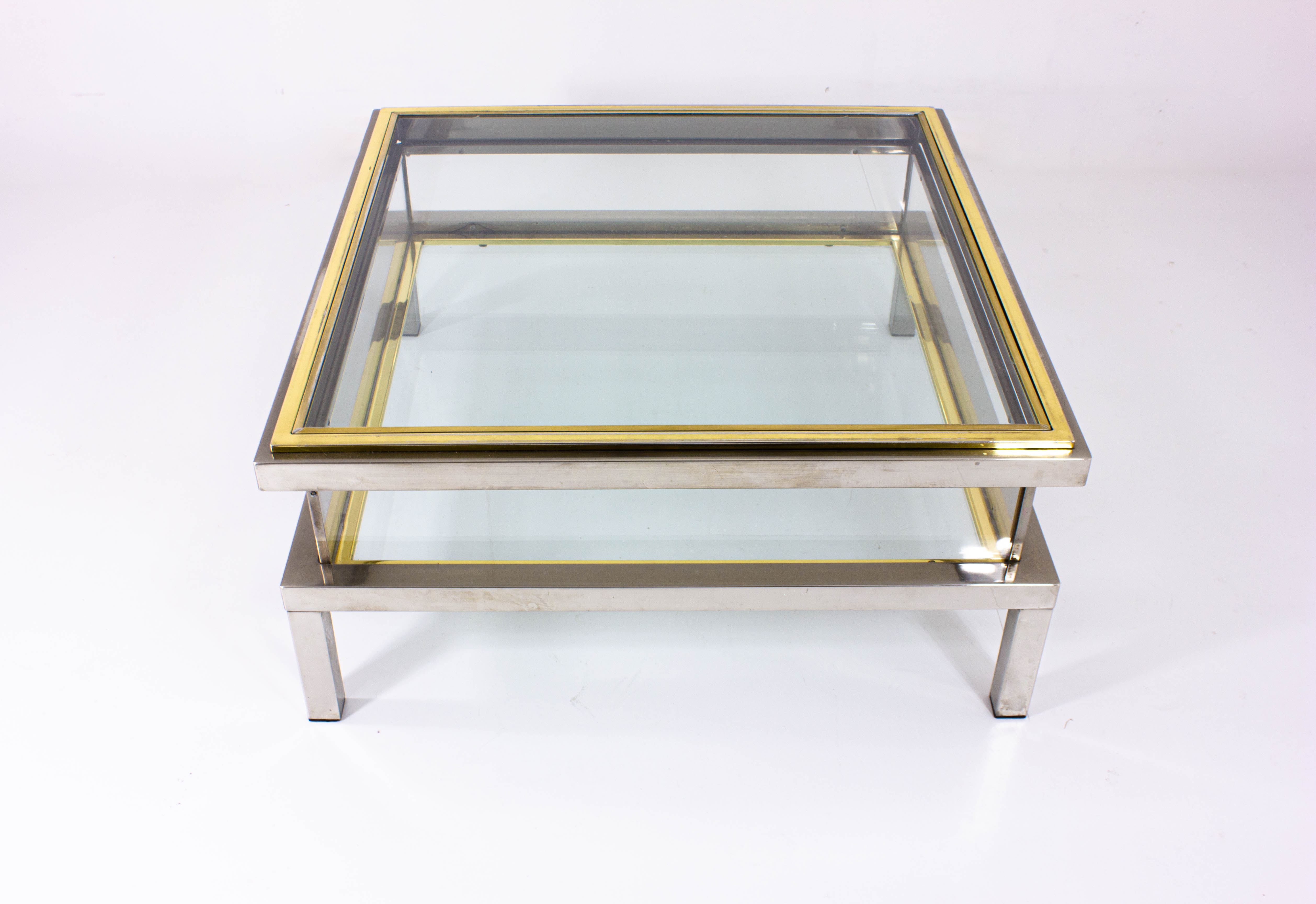 Table coulissante en laiton et chrome