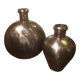 Pair of polished metal water flasks from Rajasthan.