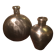 Pair of polished metal water flasks from Rajasthan.