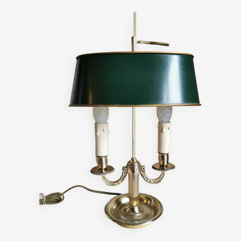 Bronze bouillotte lamp with two arms of light