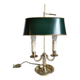 Lampe bouillotte en bronze à deux bras de lumière