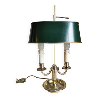 Bronze bouillotte lamp with two arms of light
