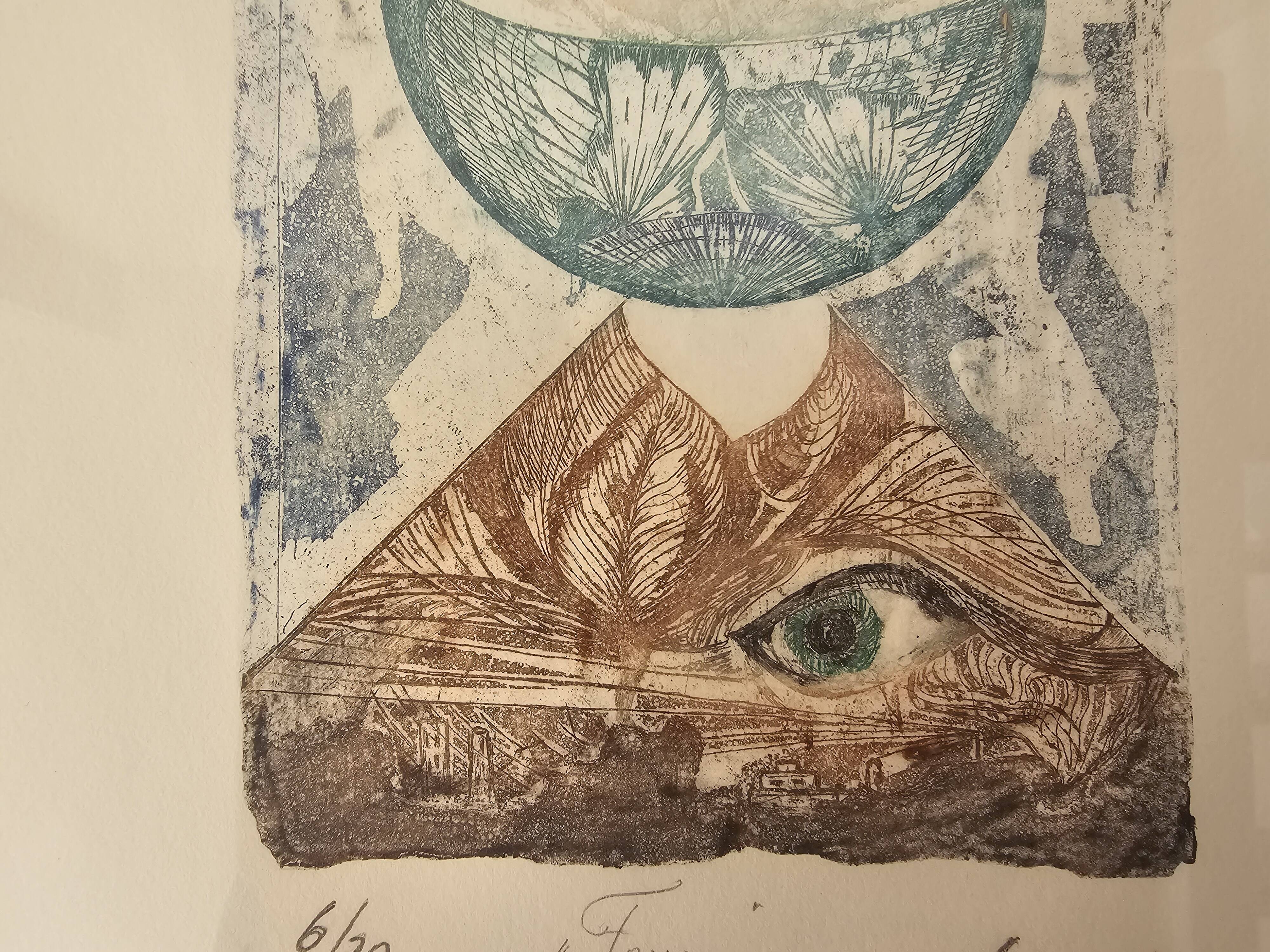 Tableau Gravure - le Foyer 630 - Signé Mischa Sijasov 1979