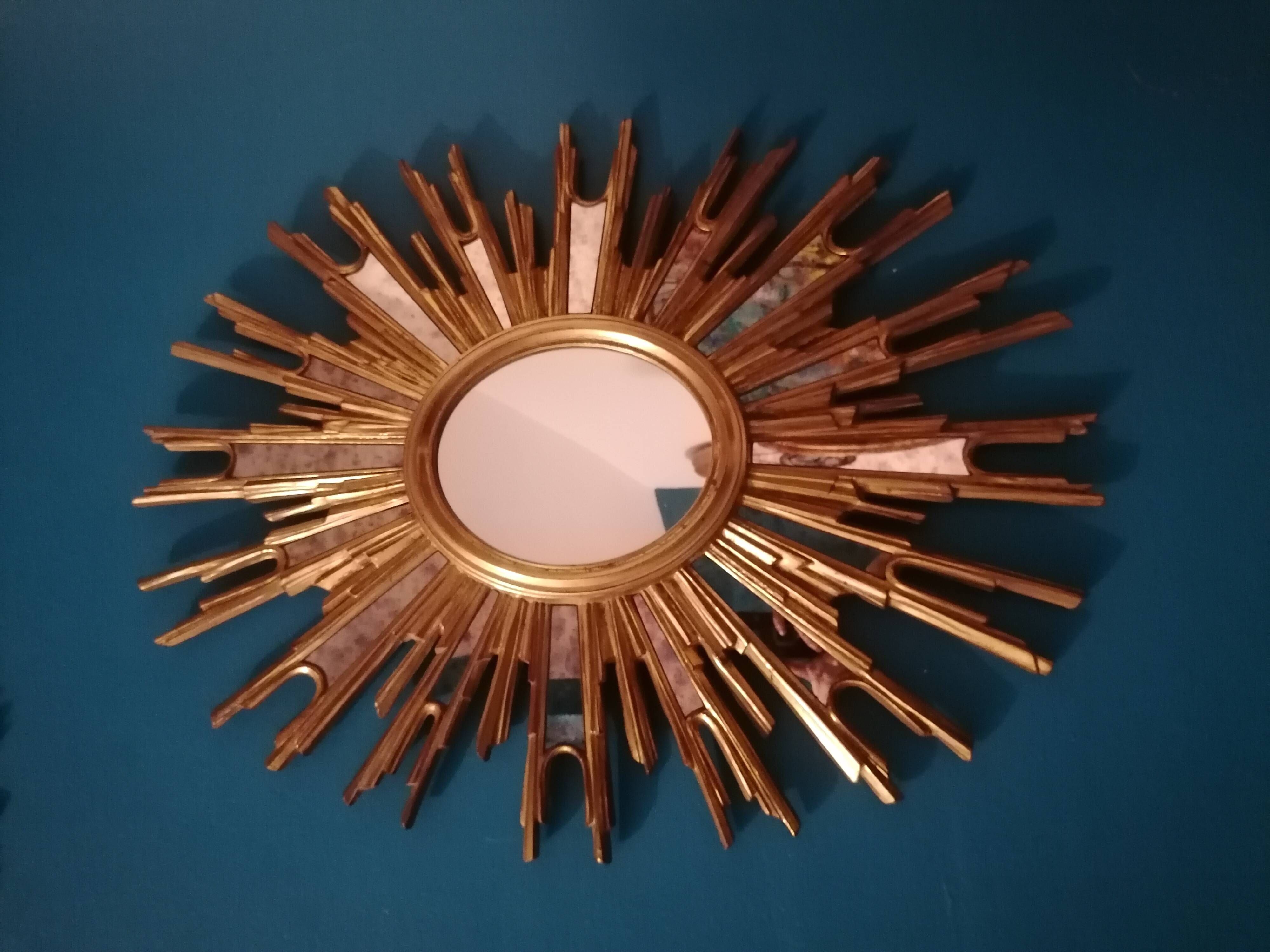 Large sun mirror with shutters - Mid century / Regency - Decknudt