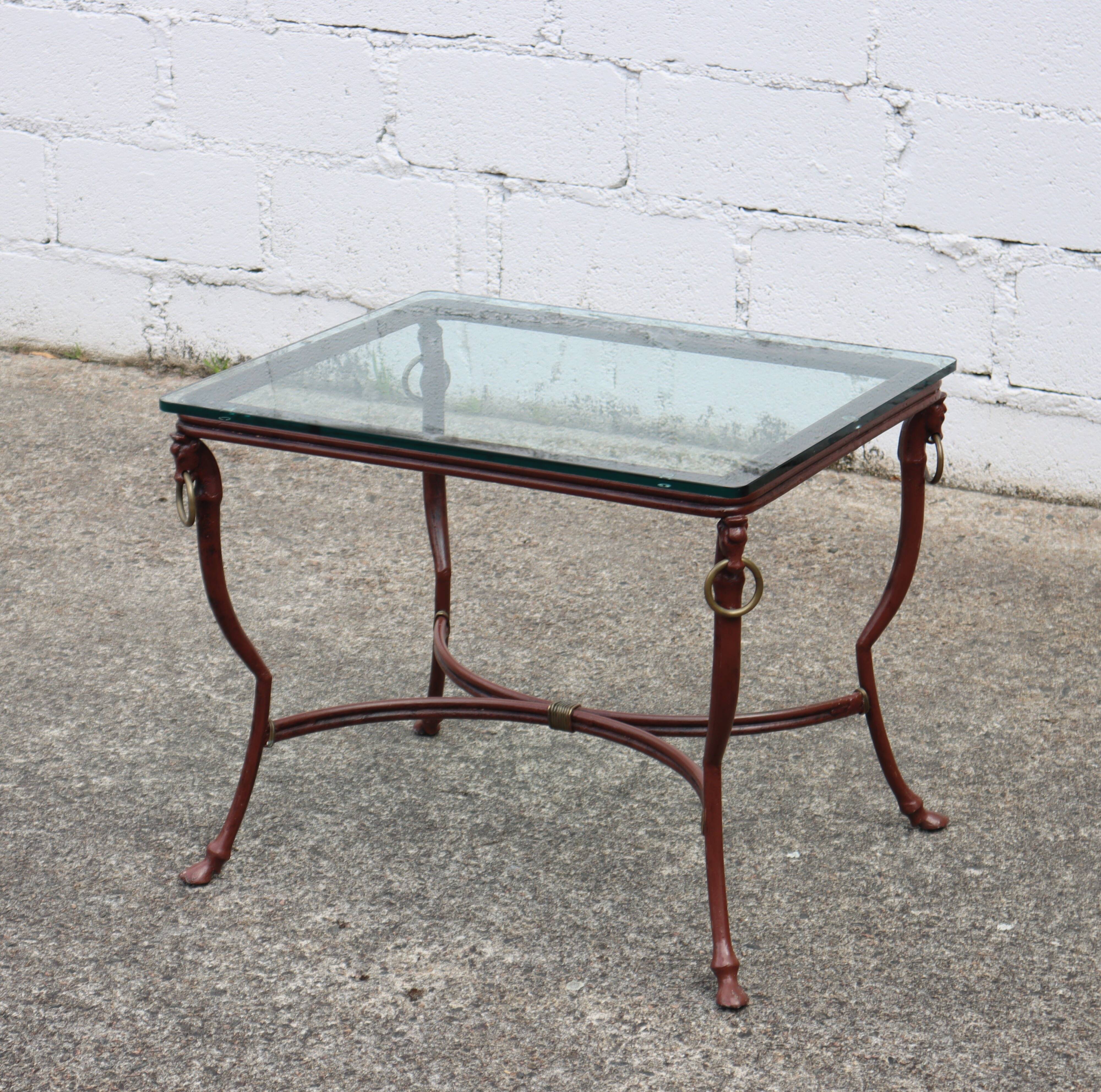 French  Iron and Glas Coffee Table-Cocktail Table-Lounge Table-80s