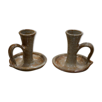 Stoneware candle holders
