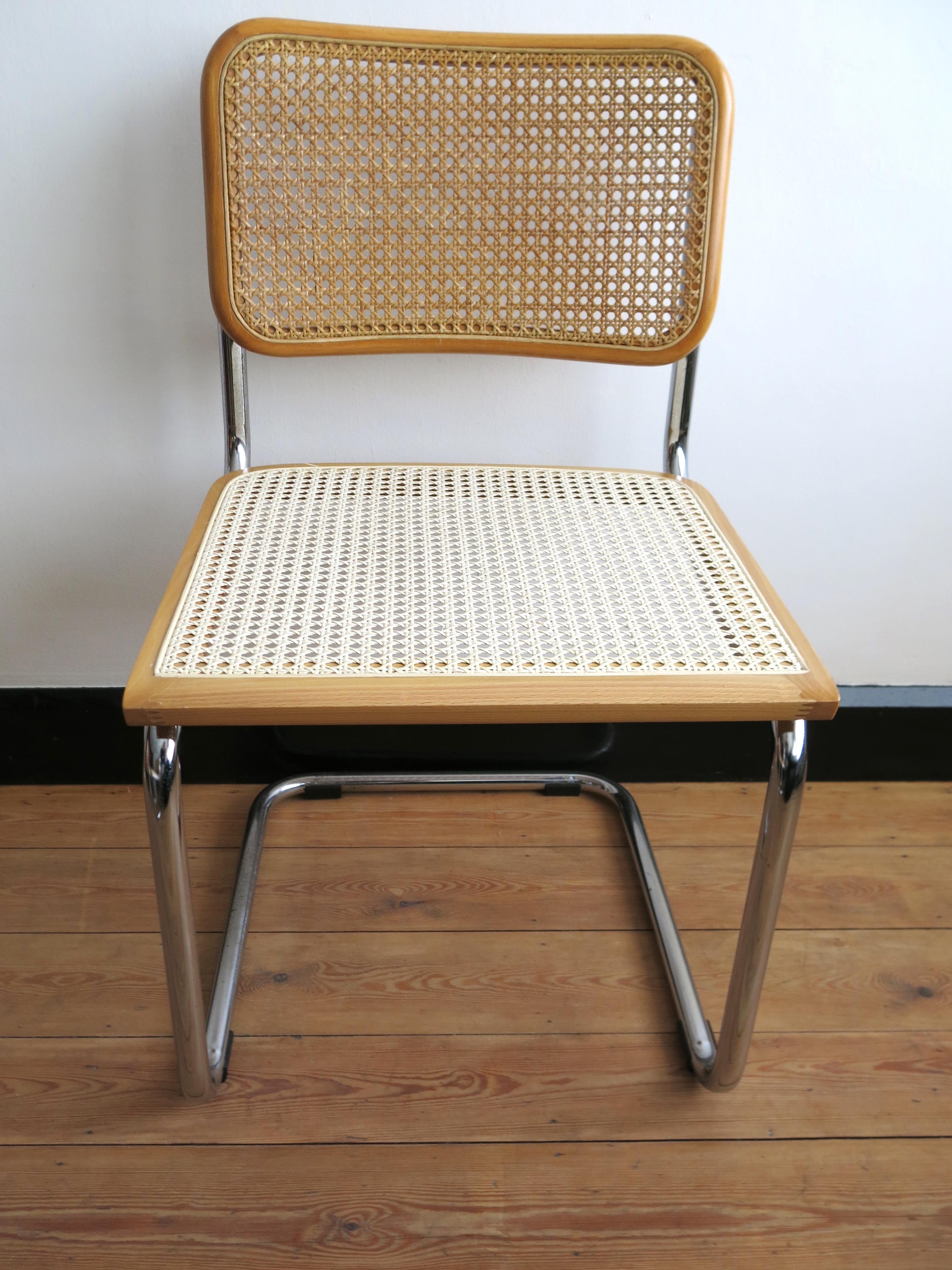 Duo of chairs Cesca B32 by Marcel Breuer