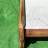 Leather and travertine coffee table, Switzerland 1970s