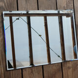 Old rectangular bevelled mirror 54 x 39 cm
