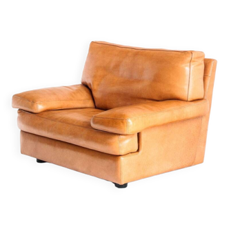 Vintage leather armchair edited by Roche Bobois - France, 80s