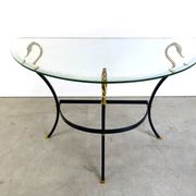 Hollywood regency brass swan console, 1980s