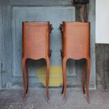 Pair of wooden bedside tables, vintage bedside table, side table.