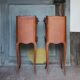Pair of wooden bedside tables, vintage bedside table, side table.