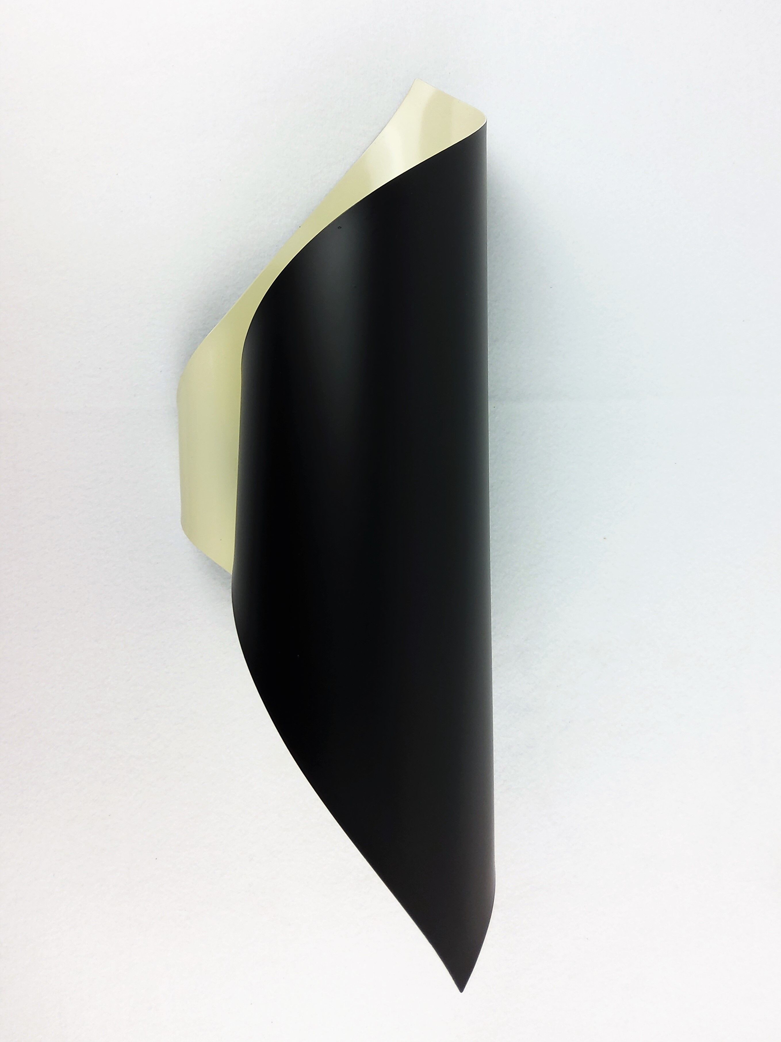 Black coiled metal spiral sconce 1960