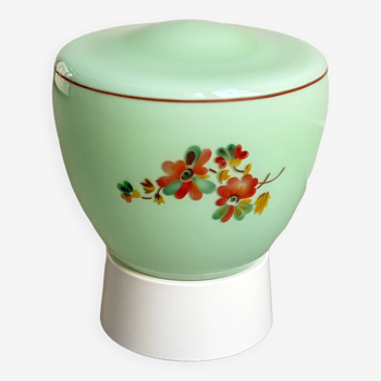 Plafonnier vintage en verre vert avec fleurs