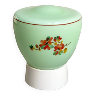 Plafonnier vintage en verre vert avec fleurs