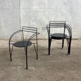 Set of 4 silver moon armchairs by Pascal Mourgue for Fermob
