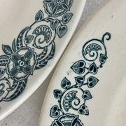 Longchamp Terre De Fer Alesia - 6 flat plates in antique earthenware