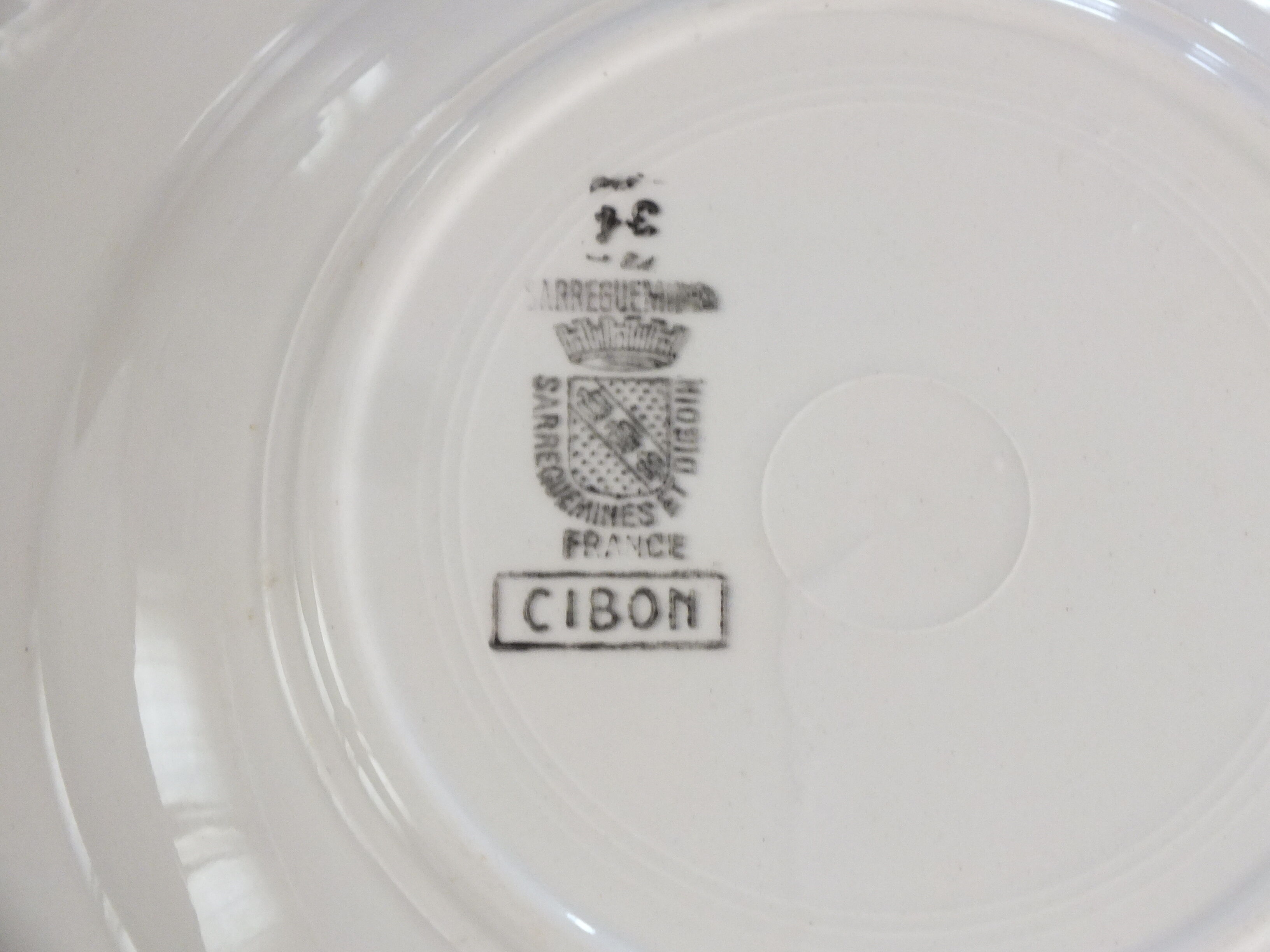 6 vintage Digoin Sarreguemines hollow plates model Cibon Lot 7
