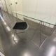 Chromed steel and glass trestle desk circa 1970